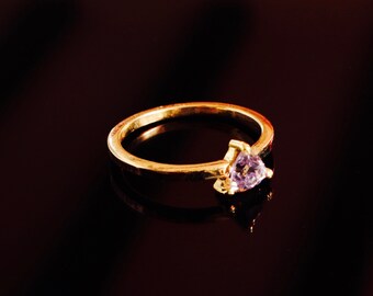 Bague pièce unique Or , Spinelle violet