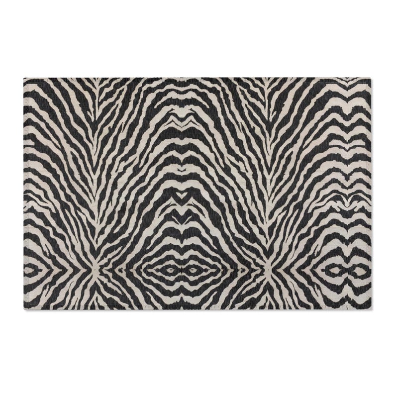 Zebra Rug Print Area Rug Bedrrom Living Room Decor| Black White/beige Animal Stripe Accent Rug image 6