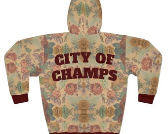 Boston City of Champs Floral Vintage Pullover Hoodie