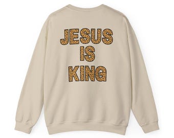 Jesus Is King sweatshirt cheetah leopard back print crewneck