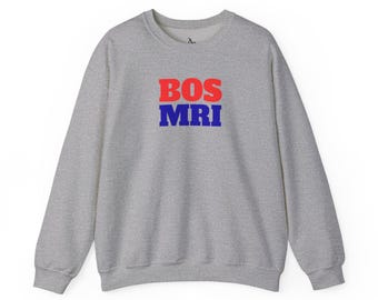 Boston MRI Sweatshirt | Lime Green Block Letter Crewneck healthcare medical attire Radiology