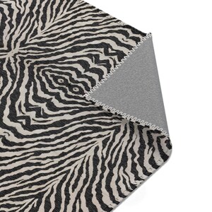Zebra Rug Print Area Rug Bedrrom Living Room Decor| Black White/beige Animal Stripe Accent Rug image 4