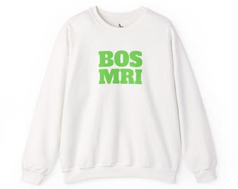 Boston MRI Sweatshirt | Lime Green Block Letter Crewneck healthcare medical attire Radiology