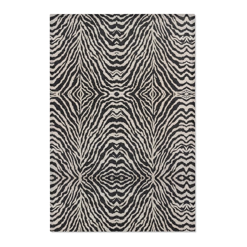 Zebra Rug Print Area Rug Bedrrom Living Room Decor| Black White/beige Animal Stripe Accent Rug image 2