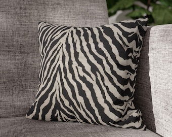 Zebra Stripe Pattern Spun Polyester Pillowcase | Square Throw Pillowcase