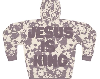 Jesus Is King Tye Dye Camo Cow Print Hoodie