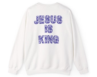 Jesus Is King sweatshirt blue floral back print crewneck