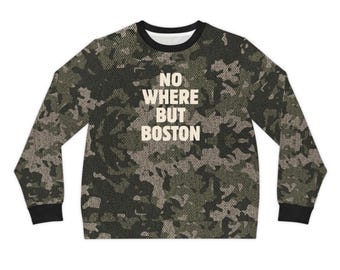 Boston camo sweatshirt | no where but Boston All-over print camouflage pullover