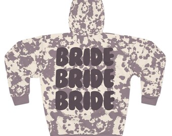 Bride bachelorette Repeat Graphic Hoodie | Tie Dye Cow Print Pullover