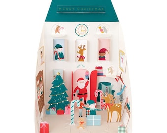 Pop Up Paper Festive Scene Advent Calendar - Christmas Countdown For Family Pop Up Christmas Gift Ideas Young Kids Unique