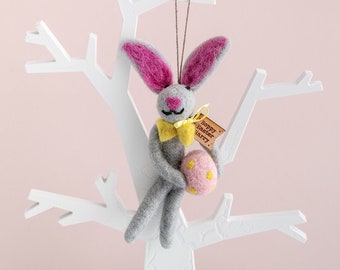 Personalised Easter Bunny Decoration - Hanging Felt Bunny Easter Tree Decoration Gift Ideas For Children New Baby Gift