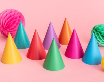 Chapeaux de fête lumineux - Lot de 4 - Flatpack Fête d'anniversaire Accessoires de fête à thème coloré Fête d'enfants Famille