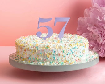 Any Age Acrylic Cake Topper - Personalized Cake Toppers Birthday Cake Decorations Any Number Colourful Cake Topper Personalise Anniversary