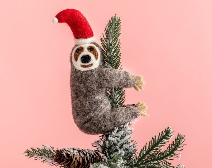 Woodland Porcupine Christmas Tree Topper Bow 360 Degree Etsy
