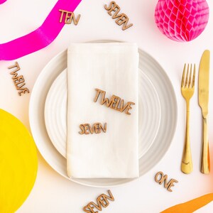 Wooden Kids Any Age Table Confetti - Childrens Birthday Table Decorations Number Confetti Reusable Birthday Party Confetti Celebration