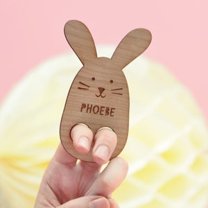 Personalised Easter Bunny Finger Puppet - Rabbit Gift For Children Personalized Gift Send A Hug To Kids Letterbox Gift