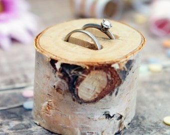 Wooden Wedding Ring Holder - Wedding Ring Box Ring Bearer Wedding Ring Cushion Wedding Photo Accessories Rustic Wedding Decorations