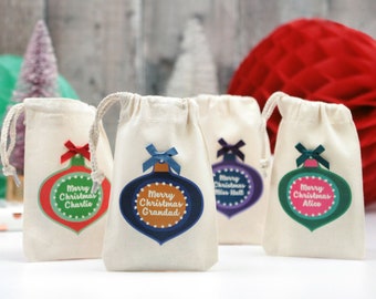 Personalised Christmas Treat Bauble Bag - Festive Stocking Filler Gift Idea For Teacher Personalized Gifts