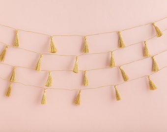 Gold Tassel Garland - Gold Wedding Bunting Dinner Party Decorations Birthday Party Simple Reusable Birthday Garland Bedroom