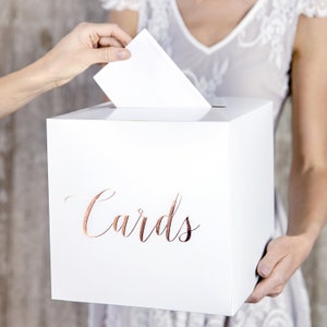 Rosegold Hochzeitskarte Briefkasten - Hochzeitsgruß-Karte Box Weiß und Roségold Thema Hochzeits-Accessoires Hochzeitsdekoration Hochzeit Post
