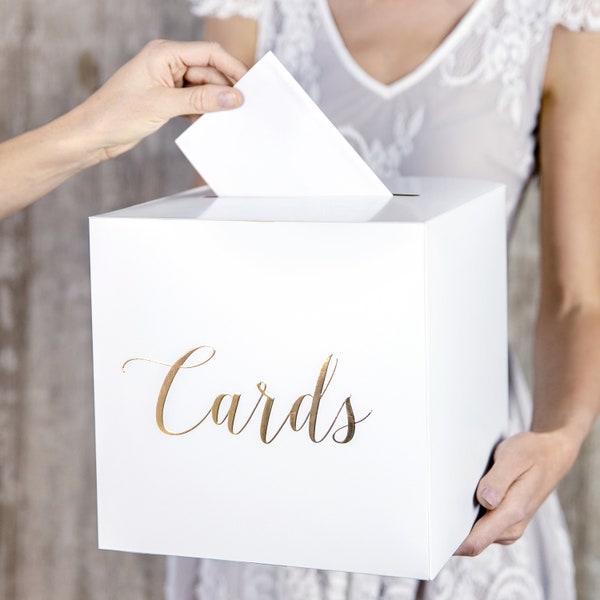 Wedding Card Post Box - Gold Wedding Greetings Card Box White And Gold Theme Wedding Accessories Wedding Decorations Wedding Postbox