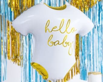 Baby Grow Foil Balloon - Hello Baby Balloon Baby Shower Décorations Nouvelles idées cadeaux bébé Thème or Genre Révéler Décorations de fête