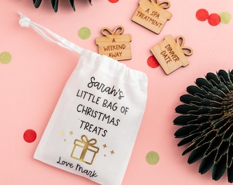 Personalised Little Bag Of Christmas Treat Tokens - Birthday Gift For Friends And Family Christmas I Owe You Personalised Thoughtful Gift