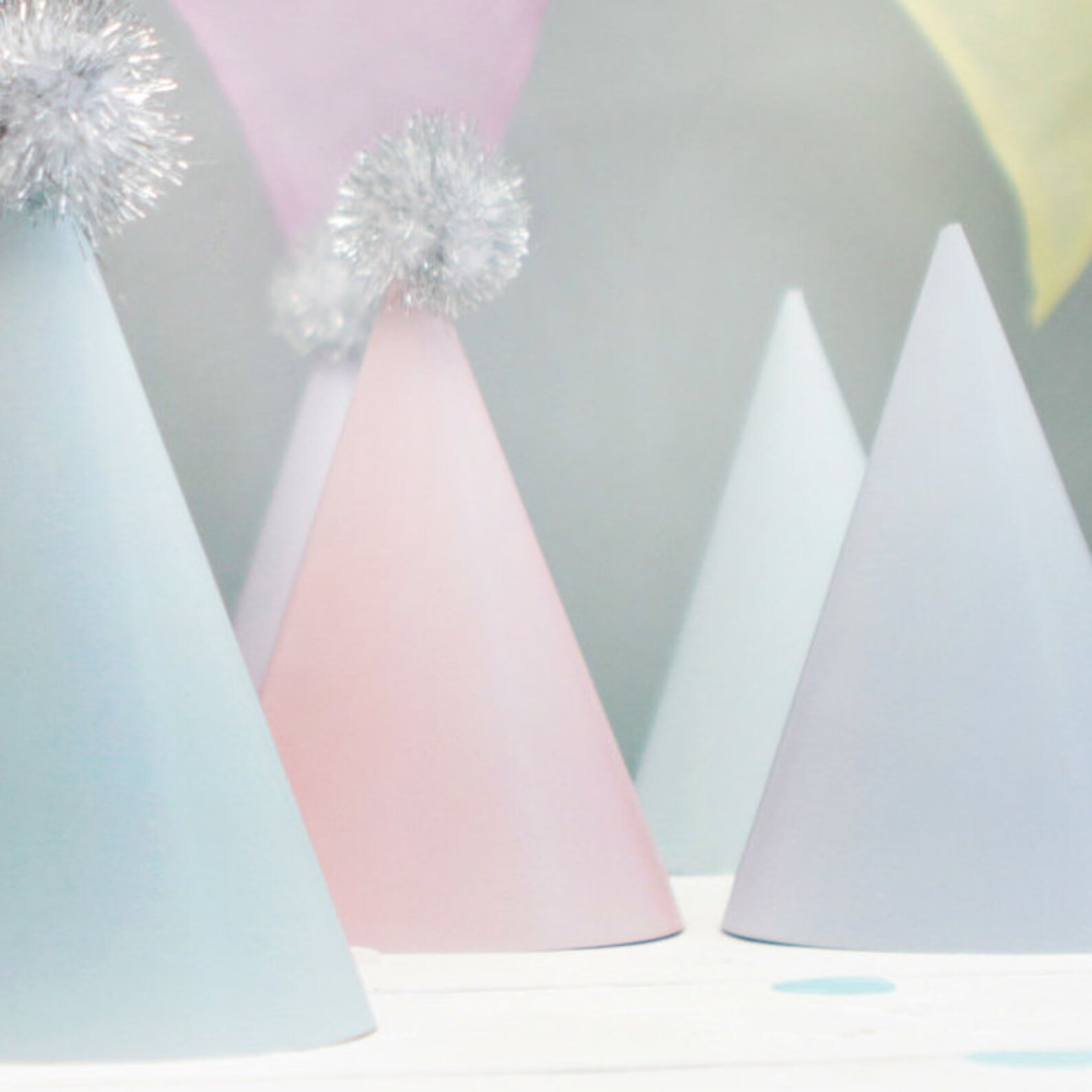 Pastel Party Hats 4 Pack With Optional Silver or Gold Pom Etsy UK