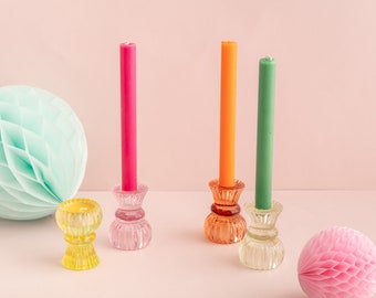 Reversible Glass Candle Holder - Tealight Holder Candle Stick Tea Light Summer Wedding Table Decorations Outdoor Birthday Party