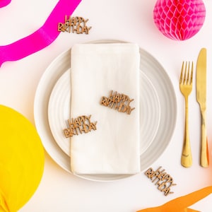 Wooden Happy Birthday Table Confetti - Birthday Table Decorations Reusable Birthday Party Confetti Celebration