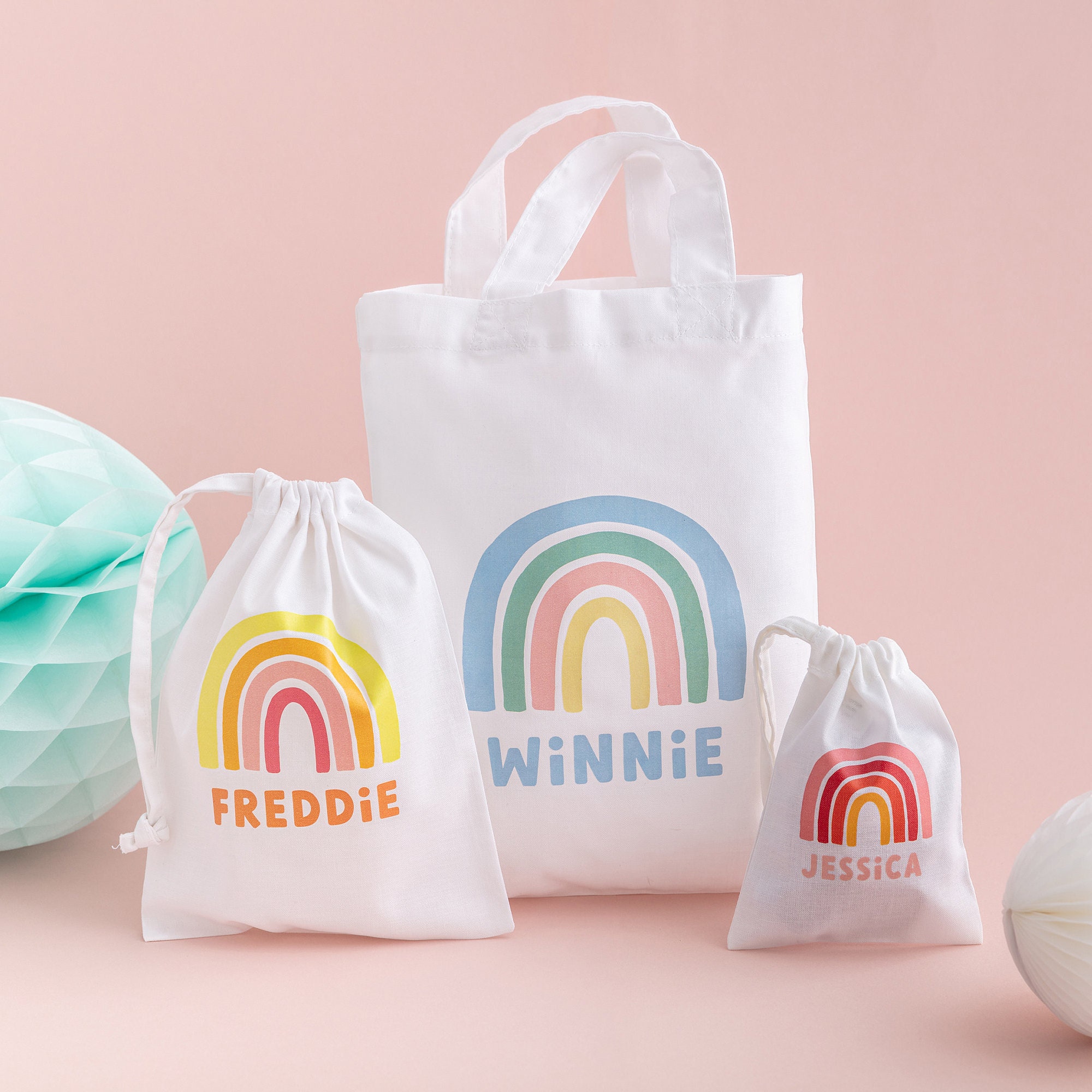 HANEI 24 Multicolor Party Favor Bags With Tags - Sturdy, With 4...