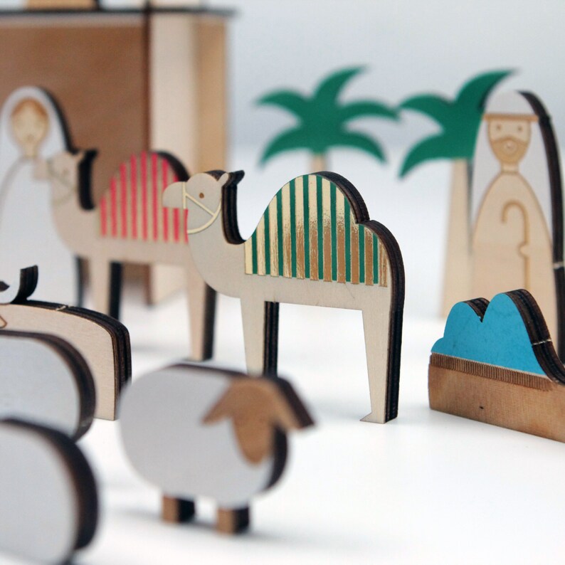 Kerststal Advent Kalender  Houten Geboorte Advent Kalender afbeelding 6