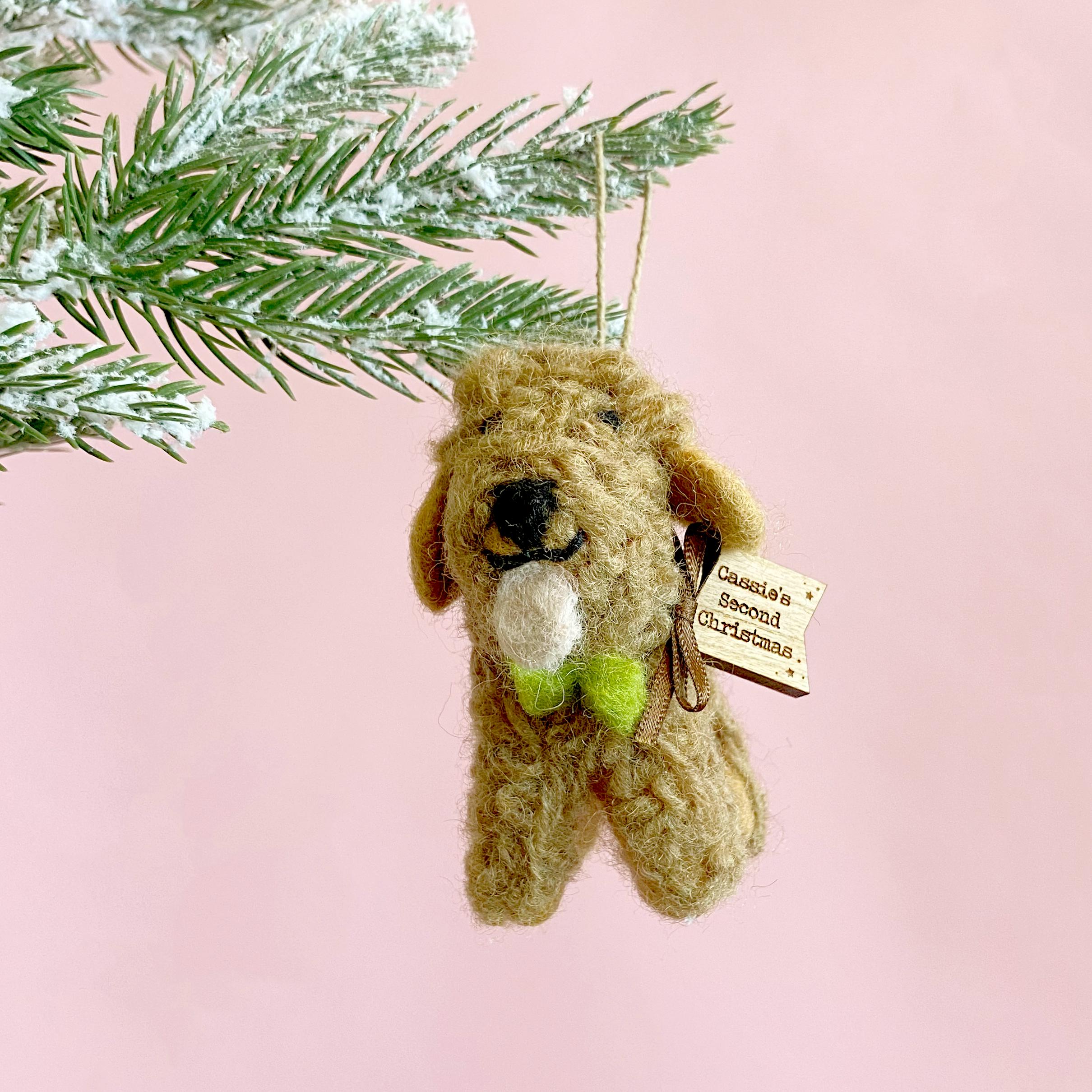 Decorazione Per Albero Di Natale A Forma Di Cocker Spaniel Nero - Personalizzazione Disponibile - Italia - Foto 11