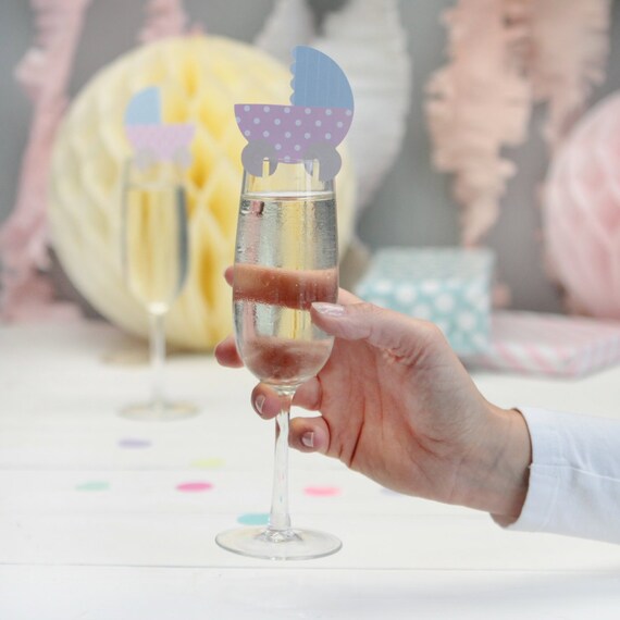 Baby Shower Wine Glass Charms x 10