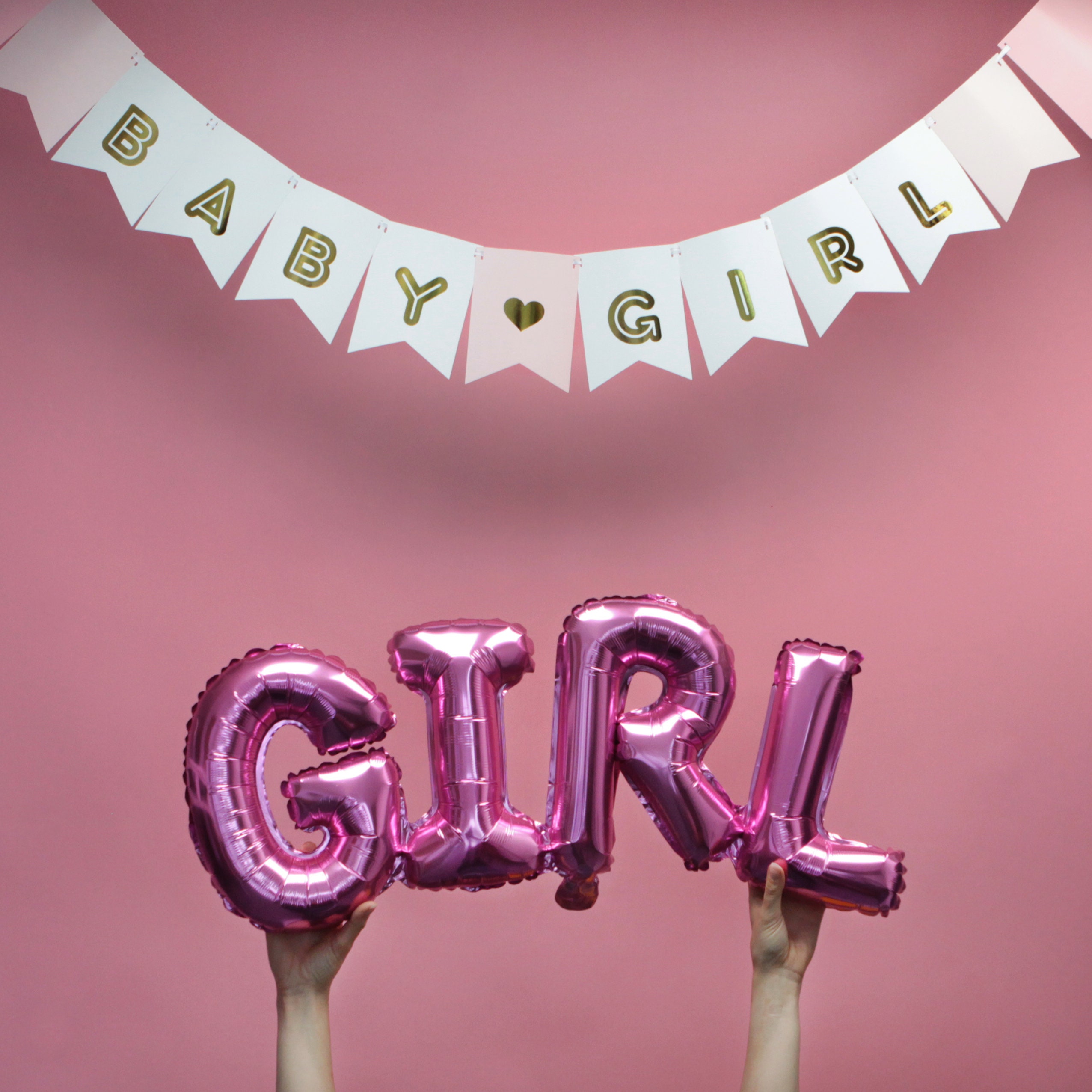 Pink GIRL Balloon - 73cm - Pink Baby Shower Balloon Its A Girl Gender ...