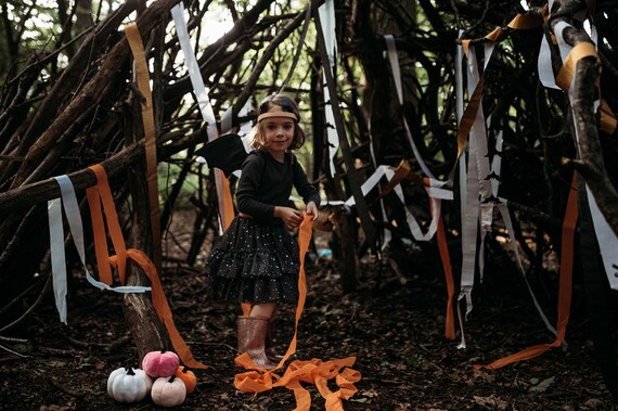MEISH 6 Rollen Halloween Krepppapier Dekoration Luftschlangen Schwarz Orange Lila Party Deko
