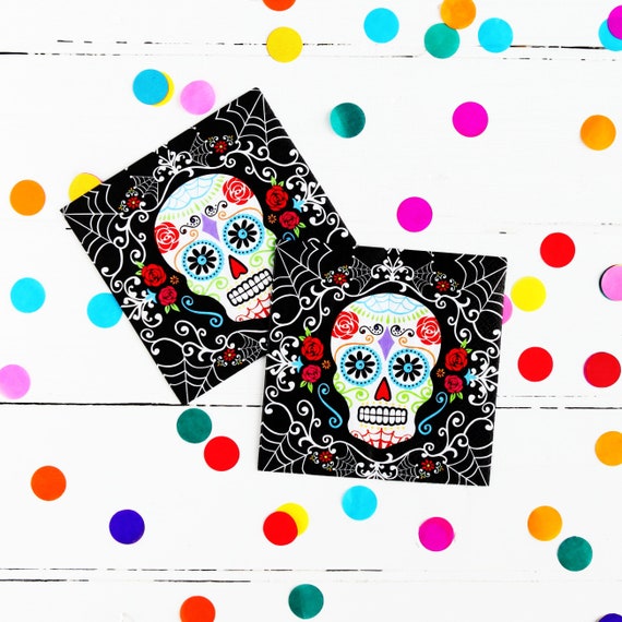 Day Of The Dead Napkins 36 Pack Halloween Party Tableware Etsy