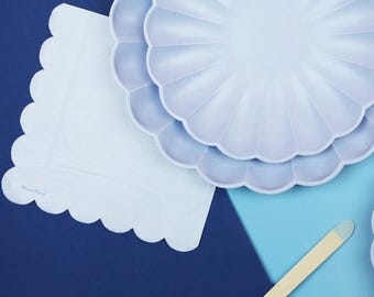 Pastel Paper Napkins - 20 Pack - 1st Birthday Napkins Baby Shower Tableware Pastel First Birthday Disposable Blue Theme Pastel Pink