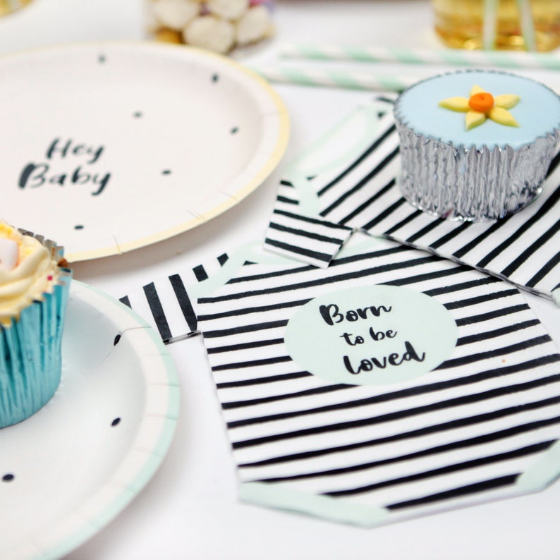 Baby Shower Paper Plates 12 Pack Recyclable Party Plates Etsy