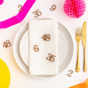Wooden Any Age Table Confetti - Personalised Birthday Table Decorations Number Confetti Reusable Birthday Party Confetti Celebration