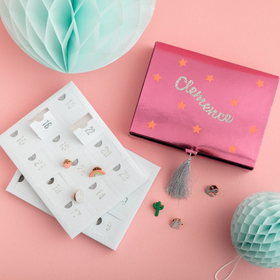 Personalised Enamel Pin Advent Calendar 24 Enamel Pins Personalised