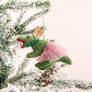 Personalised Ballerina Dinosaur Tree Decoration - Unique Festive Ornament Childrens Bauble Alternative Christmas Tree Gifts For Children