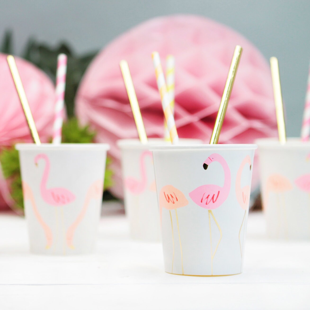 Flamingo Party Cups 8 Pack Flamingo Theme Tropical Party Etsy