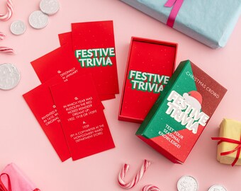 Christmas Festive Trivia Party Game - Festive Themed Family Games Festive Table Games Christmas Dinner Table Secret Santa Stocking Filler