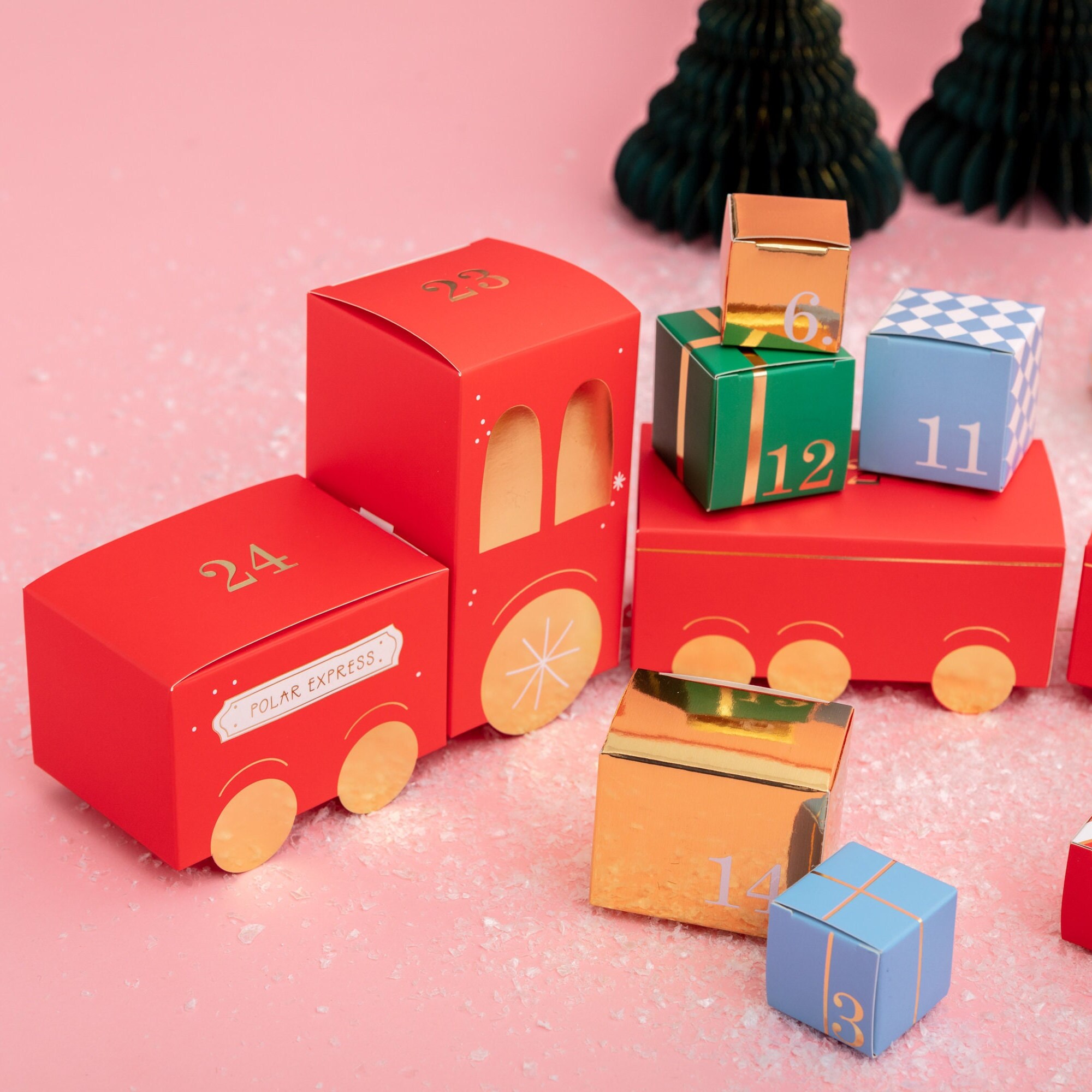 Train Advent Calendar Boxes Advent Boxes and Numbers Etsy UK