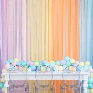 Pastel Paper Streamer Decorations - Pastel Theme Rainbow Party Photo Backdrop Birthday Decorations Wall Curtain Tissue Paper
