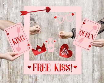 Valentine's Day Selfie Photo Booth Props - Wedding Photo Props Valentine Photoshoot Hen Party Props