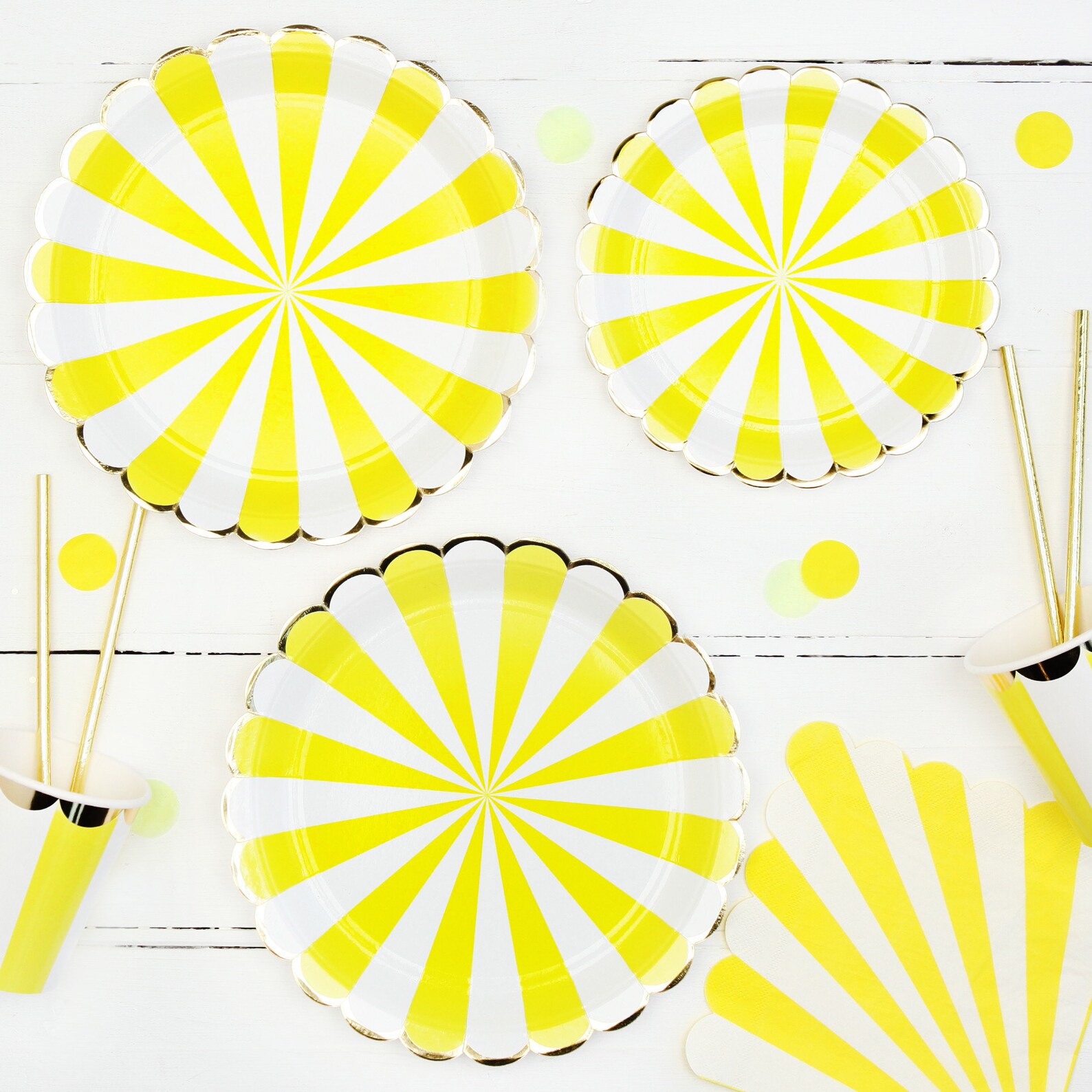 Bright Yellow Paper Plates 8 Pack Party Tableware Yellow Etsy