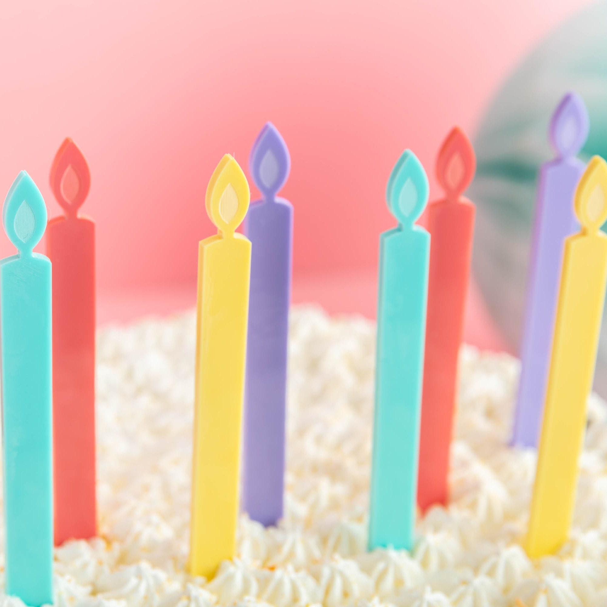 Pastel Birthday Candle Cake Toppers Acrylic Cake Toppers Etsy