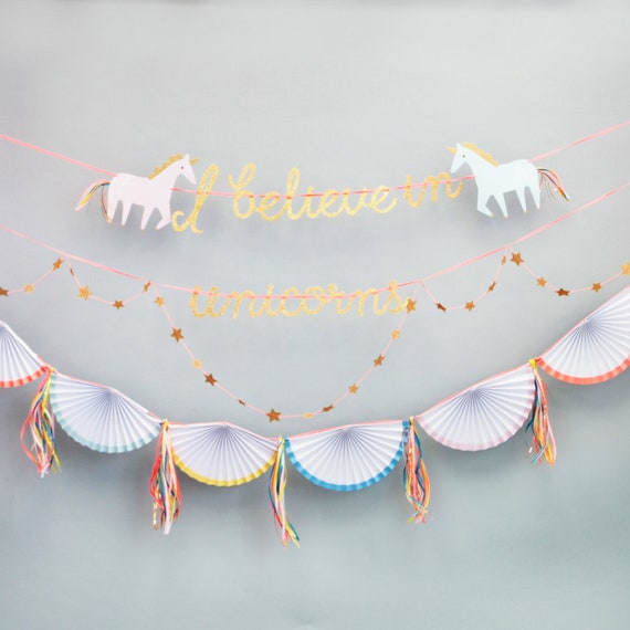 Unicorn Garland I Believe In Unicorns Unicorn Party Decorations Unicorn Bedroom Accessories Unicorn Theme Girls Room Unicorn Wall Decor